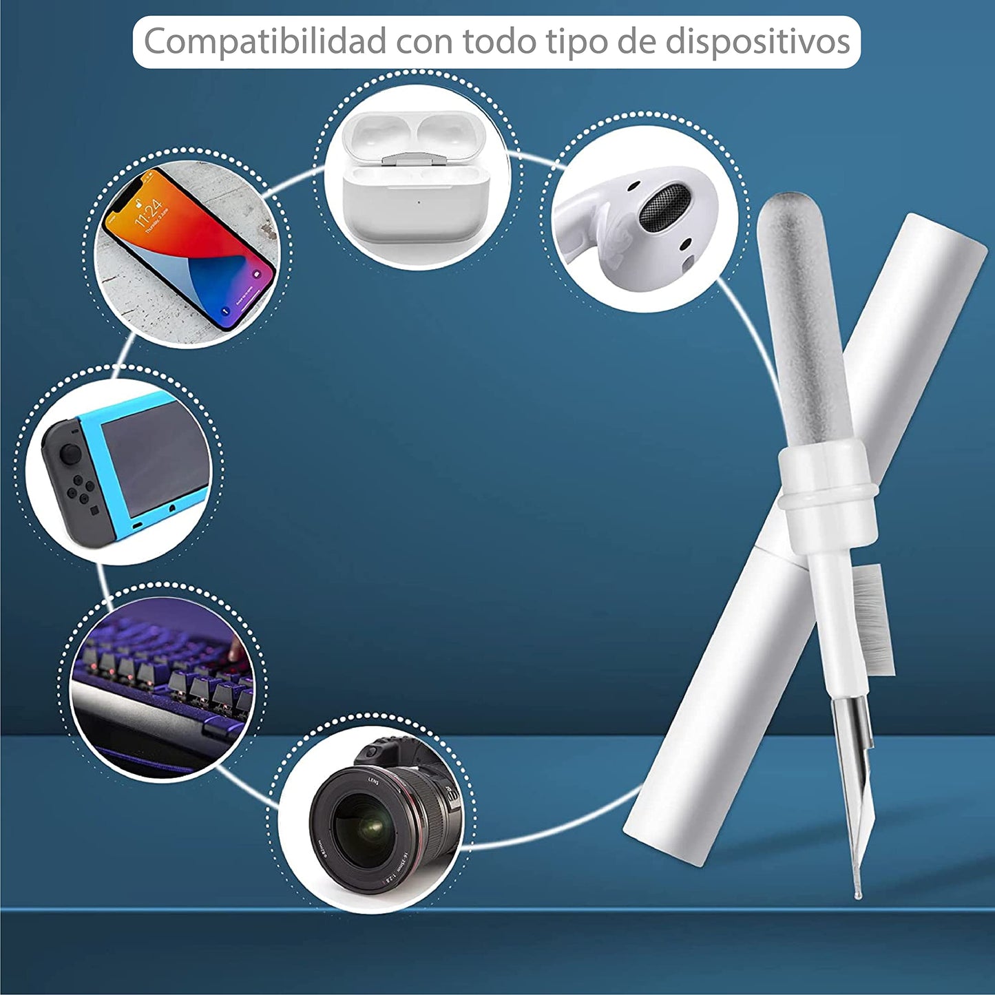 KIT DE LIMPIEZA MULTIFUNCIONAL AURICULARES TECLADO CELULAR