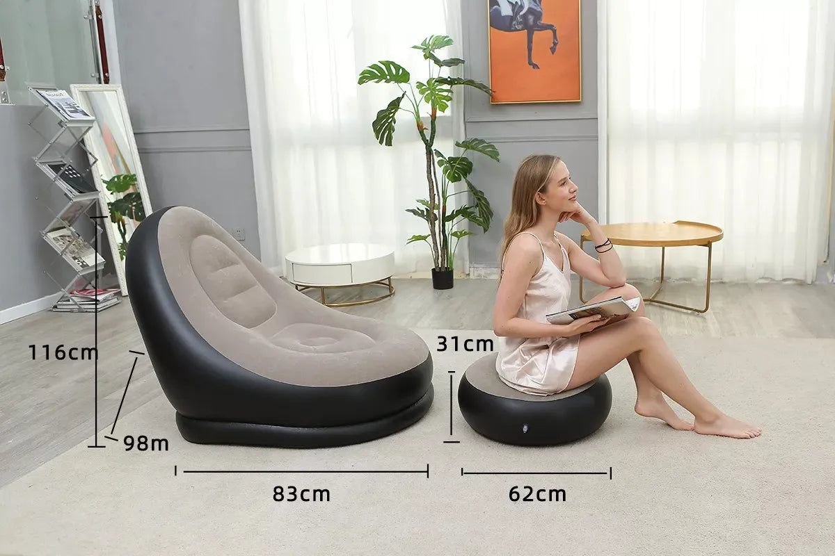 Sillon Puff Sofa Inflable Apoya Pies Living Piscina Inflador