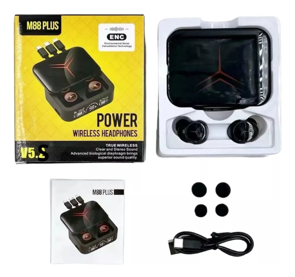Auricular Bluetooth M88 Plus Con Power Bank Incluido V5.3