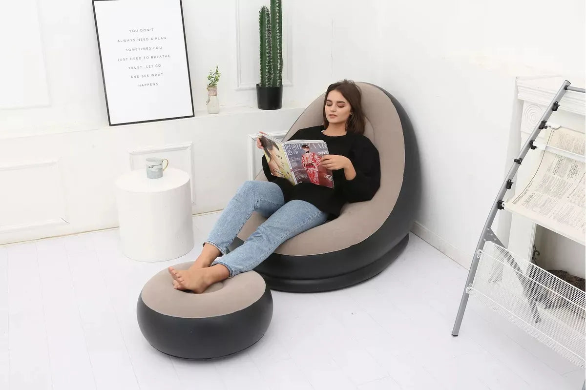Sillon Puff Sofa Inflable Apoya Pies Living Piscina Inflador