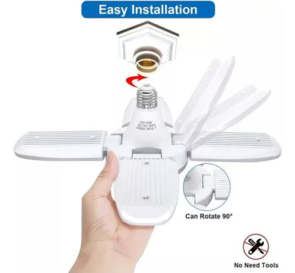 Bombillo Lampara Led Plegable 4 Aspas Alta Iluminación