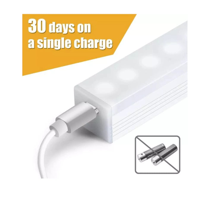 Barra de luz led recargable usb con sensor de movimiento