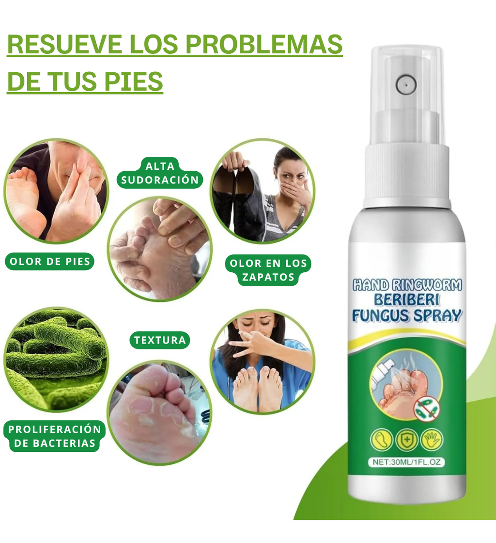 Spray Antihongos Pies Uñas Higiene Manos Natural Efectivo
